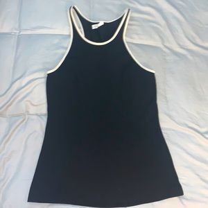 Under Armour black workout tank with white trim